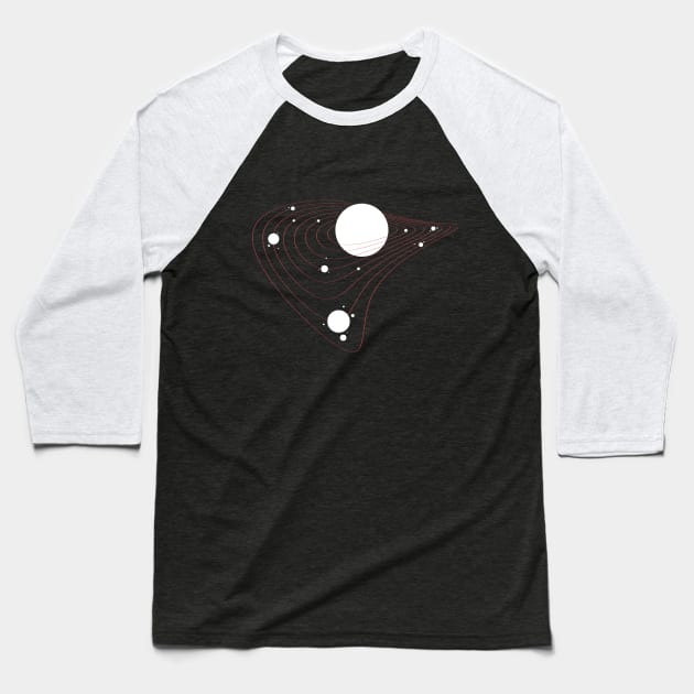 White sun solar system Baseball T-Shirt by Liam Warr